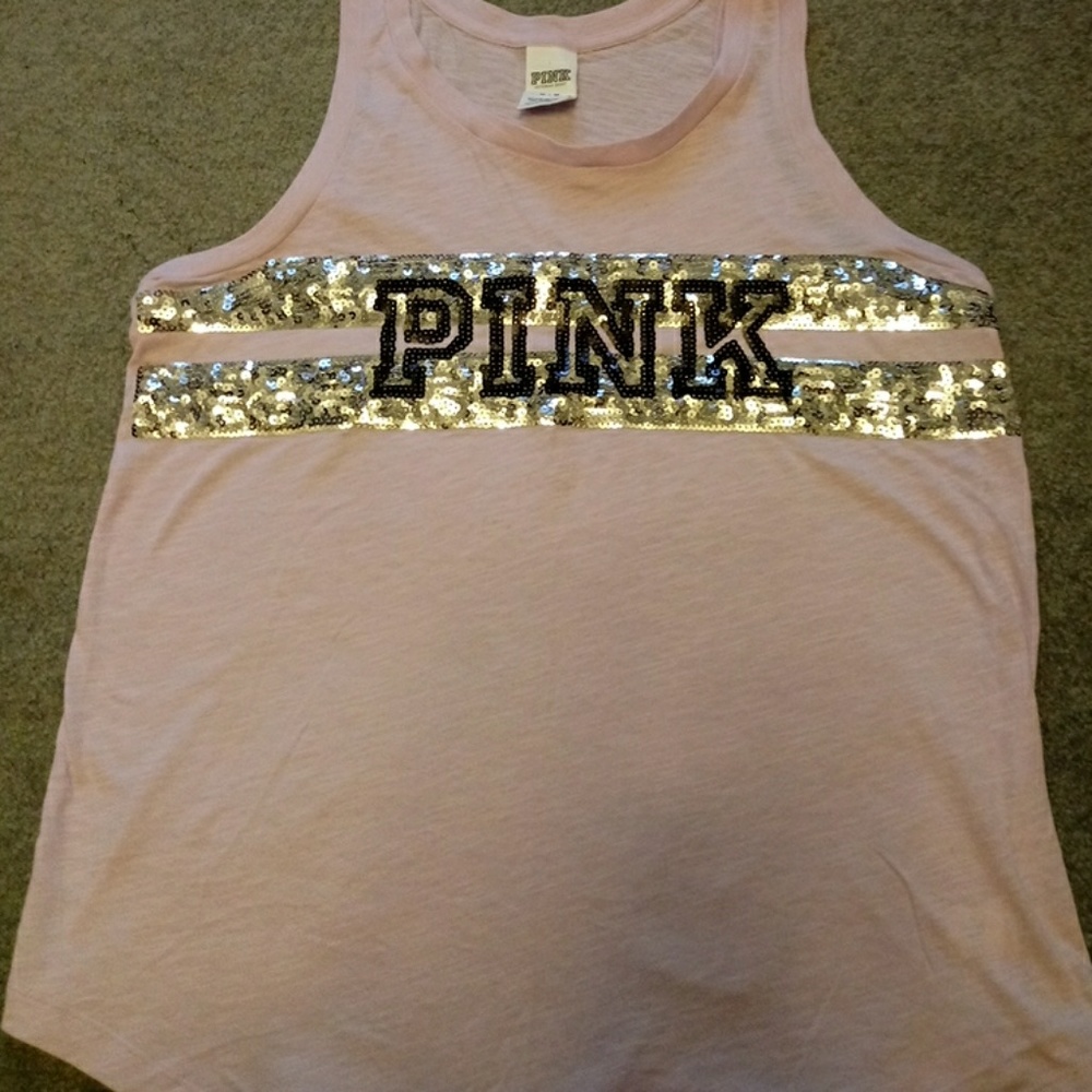 NEW PINK Bling Tank . Size Medium